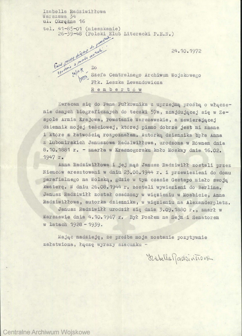 dziennik Radziwillowa 1