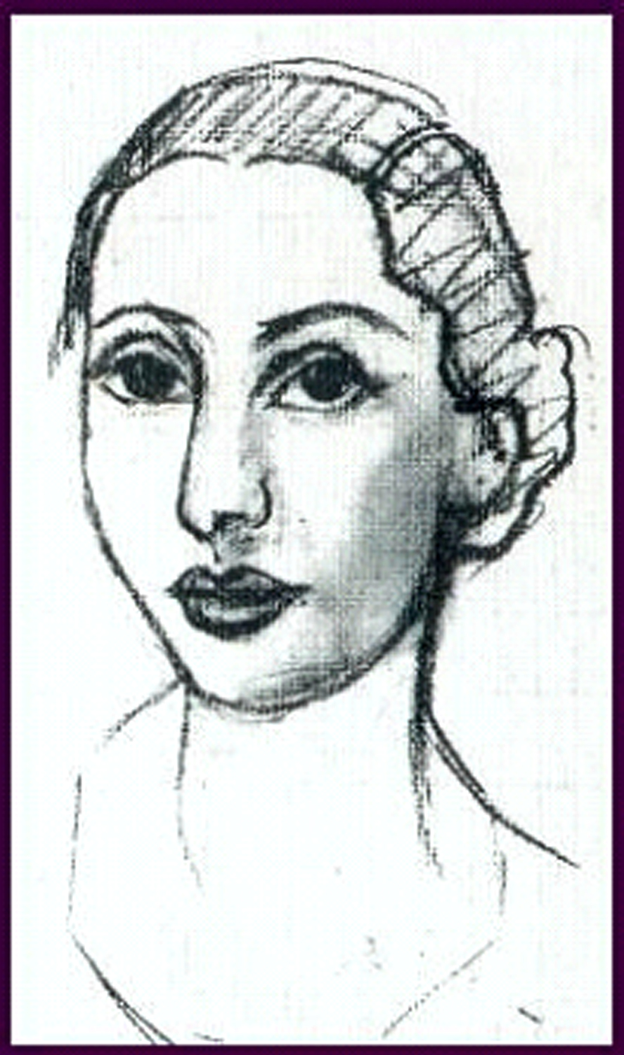 Графічний портрет поетки руки невідомого автора