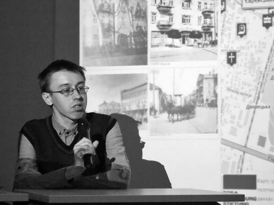 Андрій Климчук на презентації віртуальної мапи Рівного 1918–1939 рр. «Полікультурне місто». Фото Галини Данильчук